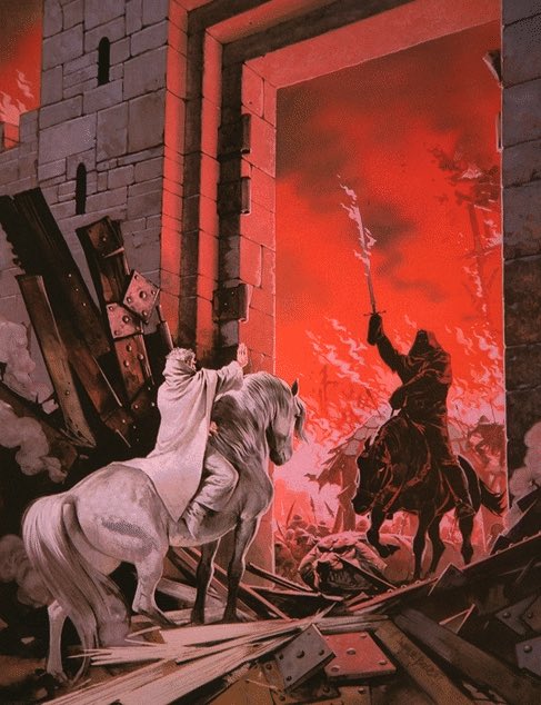 SeanMac67914982's tweet photo. Facing the Witch King 
by Angus McBride https://t.co/17xCm7rBw8