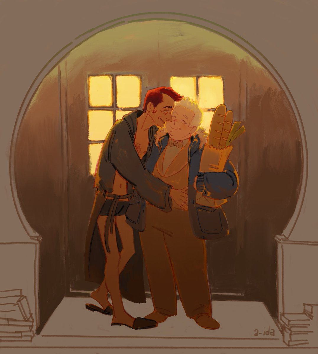 ar_3inaida's tweet photo. Parka Ziraphale &amp; The Velvet Overlord Crowley 
#goodomens #ineffablehusbands #aziracrow https://t.co/8aIr1TSl9e