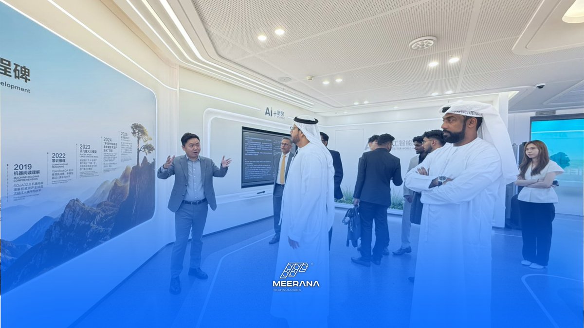 MeeranaTech1's tweet photo. Meerana’s leadership team visited the iFLYTEK Exhibition Hall to explore advancements in AI, intelligent speech, and cognitive technologies.

#Meerana #iFLYTEK #AI #DigitalTransformation #Innovation https://t.co/5AhvAydbgj