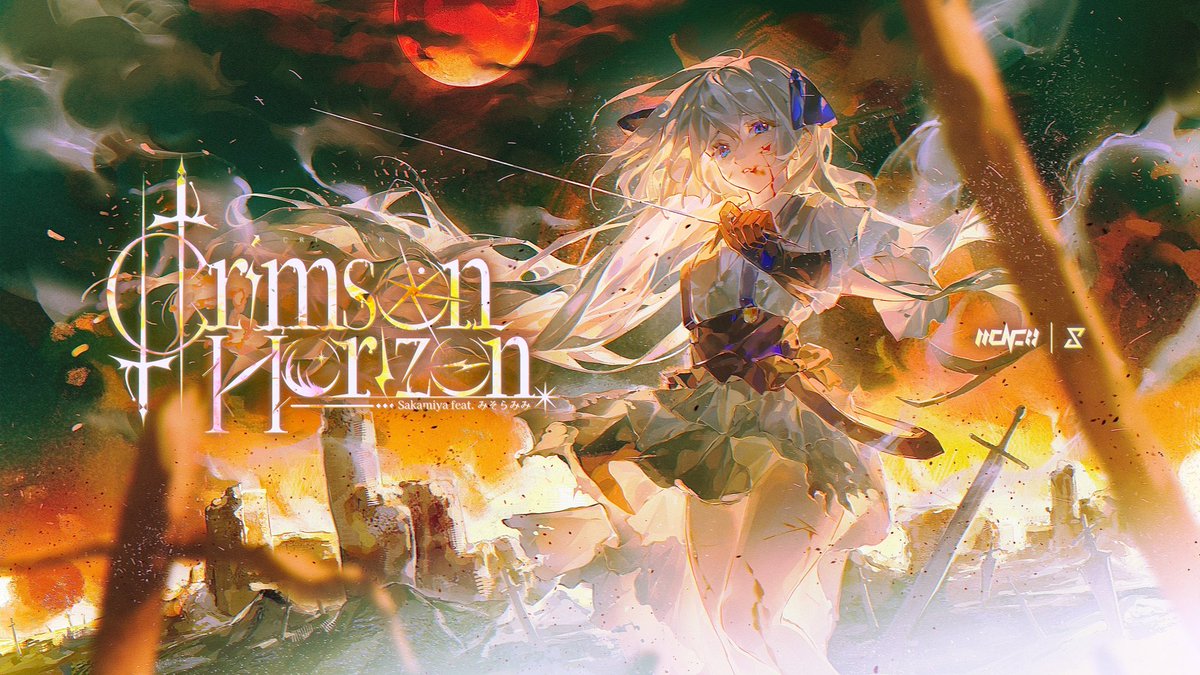 minto__28's tweet photo. I made the illustration for MCNC 2026 RO16 Tiebreaker @Sakamiya_ feat. @3ii___3 - Crimson Horizon

Shout out to our great graphic designer @dunken_alex and storyboard designer 
@munehim3 !

Hope you enjoy this song!!🎶 https://t.co/zuKg3c7dvM