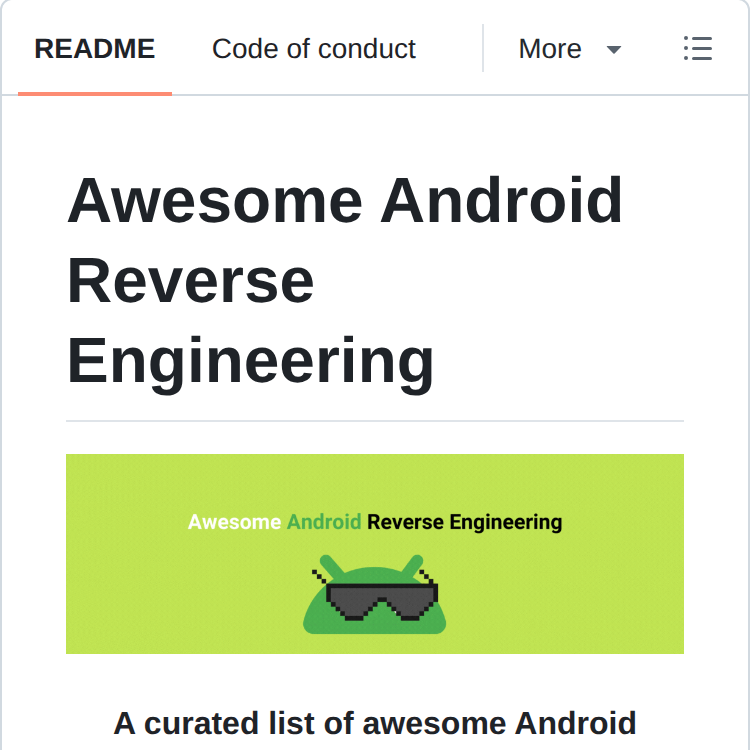 the_osps's tweet photo. This curated list provides training, resources, and tools for Android reverse engineering. https://t.co/N57rYxfjzp