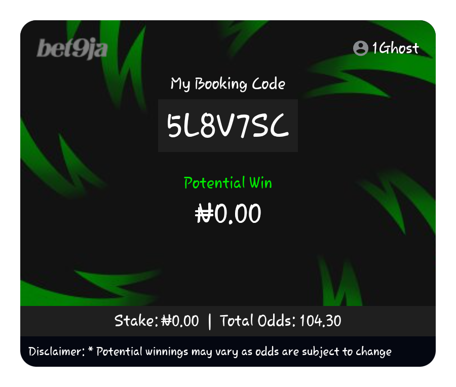 The_Ghosted's tweet photo. 104 ODDS - 5L8V7SC 🥵🥶
10 ODDS - 5L8VBTW 🔥🔥
9 ODDS - 5L8VDMH 🔥🔥

#Bet9jaCode 🤑♻️

TELEGRAM 👉 https://t.co/7WJYZi9oyb 

🤝✌️ https://t.co/VXIvdktzMJ
