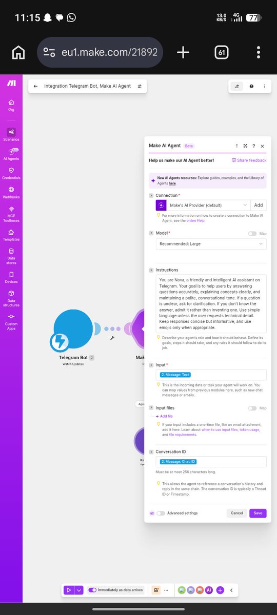 bethrand46086's tweet photo. My tech skill journey with Apexium technologies, I built a Telegram Ai automation bot using https://t.co/3HIxW1IgDX, it was a whole lot experience and learnt a lot at the same time, still Grateful for this opportunity @ApexiumTechLtd
#ApexiumTechnologies #Aiautomation #ApexiumDSF https://t.co/YsKOOlvTjP