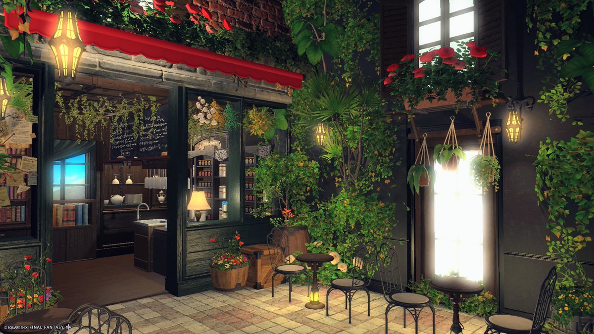 mikage_ff14uni's tweet photo. 「文人の小径（こみち）カフェ」
また連続してお邪魔してしまいました😅

アパルトメントの一室に思えない、しかもこれが息抜きハウジングとは…??
植物に侵食された石壁がとても好きだ〜
心が鎮まる素敵な空間でした🙂‍↕️
#KH_housing https://t.co/4EOapJT0zj