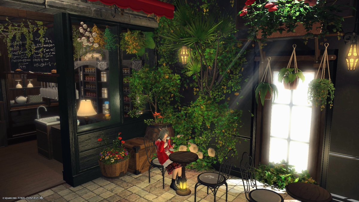 mikage_ff14uni's tweet photo. 「文人の小径（こみち）カフェ」
また連続してお邪魔してしまいました😅

アパルトメントの一室に思えない、しかもこれが息抜きハウジングとは…??
植物に侵食された石壁がとても好きだ〜
心が鎮まる素敵な空間でした🙂‍↕️
#KH_housing https://t.co/4EOapJT0zj