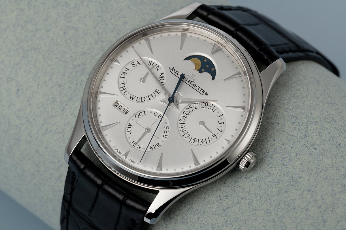 tom_daciz's tweet photo. Jaeger Le Coultre Master
Ref. Q130842J
This watch is the quintessence of the highly prestigious, ultra-thin high-complication watch.
The mechanical brain automatically accounts for months of different...
More at https://t.co/VZ3HYwkcrU
#watches #JLC #complication #mainspring https://t.co/hqFFO6kt2l