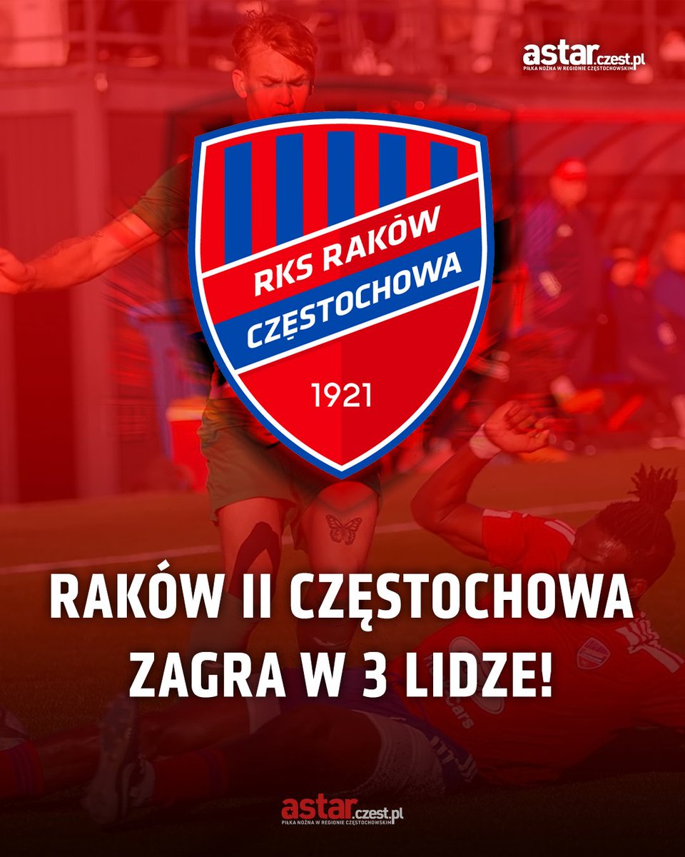 astarczestpl's tweet photo. ‼️ALEŻ NEWS‼️
Rezerwy @Rakow1921
W związku z wycofaniem się z 3 Ligi Słowianina Wolibórz i braku chętnych drużyn do dołączenia do rozgrywek grupy 3., drużyna @AkademiaRakow skorzystała z możliwości złożonej przez PZPN i jako finalista baraży o awans uzupełni grono trzecioligowców https://t.co/sY3WNldxVM