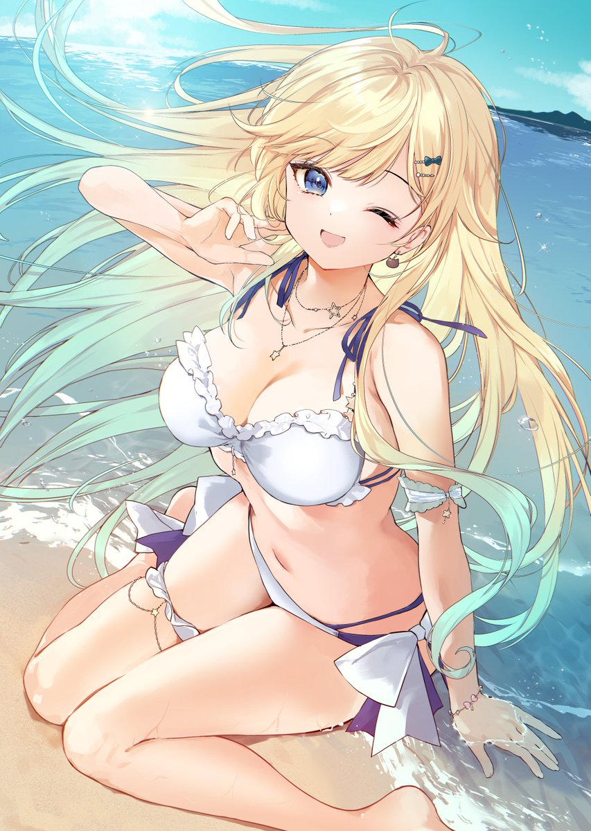 manyak's tweet photo. 夏だ～～！🌊☀️
＃えまぁーと https://t.co/K9aFMJhiEh