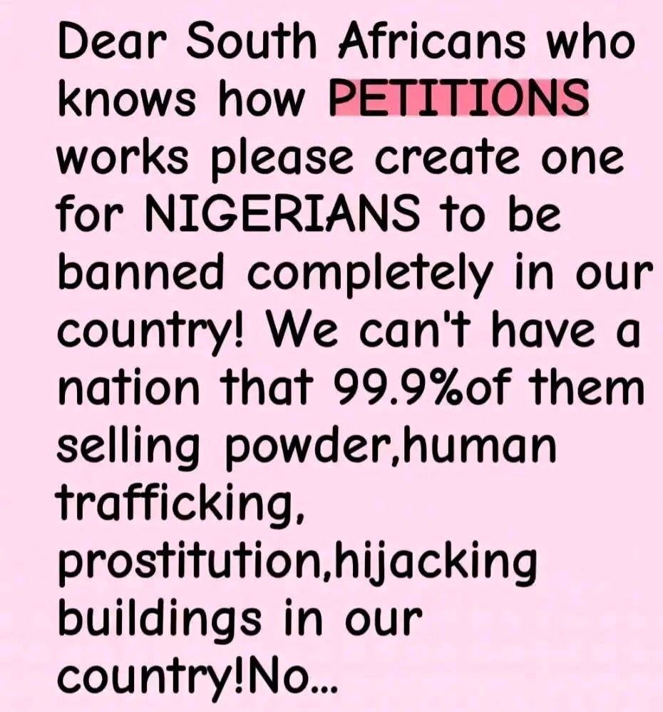 WesternPulse88's tweet photo. Dear South Africans... https://t.co/EiFUv7RikK