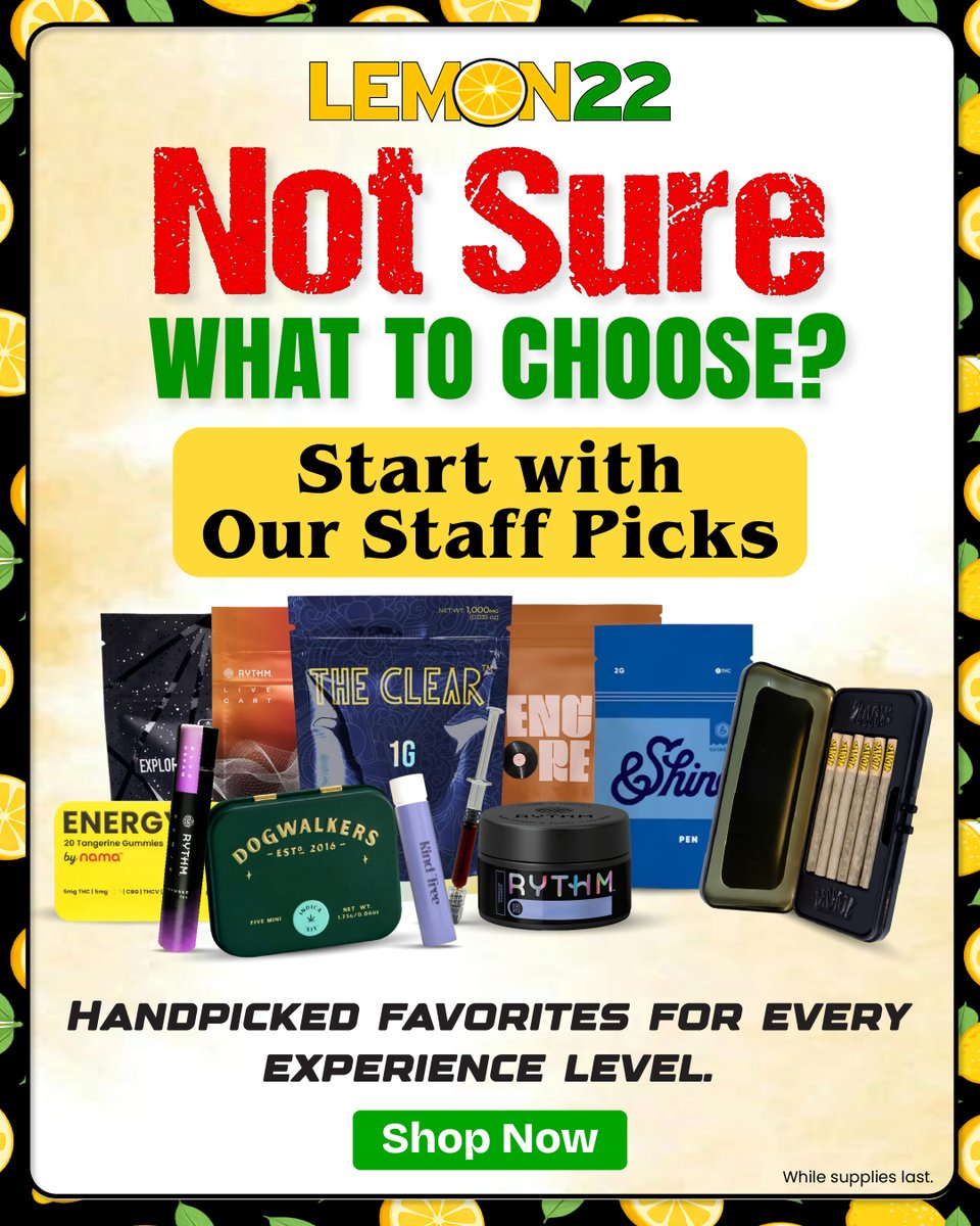 lemon22nj's tweet photo. 🍋 Not sure what to choose? We’ve got you covered!

Discover handpicked staff favorites at Lemon22—with something for every experience level. 

Stop by and find your next favorite! 💚

#Lemon22 #StaffPicks #Favorites #FindYourFavorite https://t.co/slP2kks6ZN