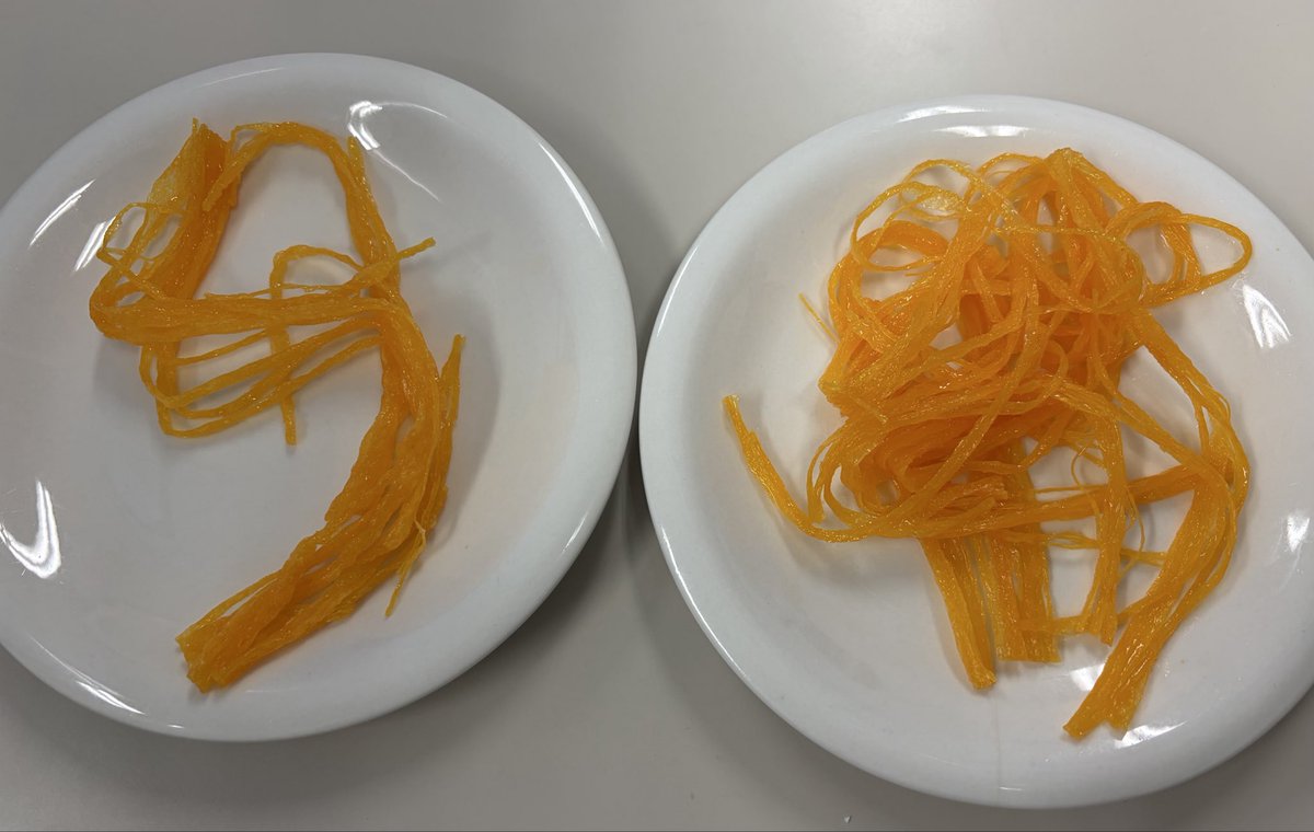 NeoChobin2023's tweet photo. 鶏卵素麺
30年くらい前に食べたのは、もっと黄色くて「砂糖！」って感じだったけど……
そうか！お店によって違うのか。
これは卵感がしっかりしていて、大変美味しゅうございました。 https://t.co/yMnhya0O8w