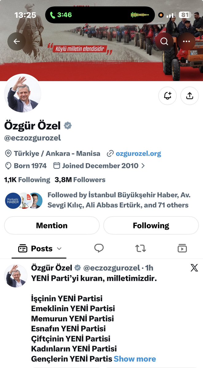sencer_s's tweet photo. YENİ Parti ülkemize hayırlı uğurlu olsun. 🇹🇷

Üretenin, üreterek zenginleştiği…
Gıdanın; sağlığımız ve güvenimiz için üretildiği, sofralarımıza güvenle geldiği…

Ormanlarımızın, birilerinin zenginleşmesi için maden sahaları değil, gelecek nesillere emanet olduğunun bilinciyle korunduğu…

Toprağıyla, suyuyla, bu topraklarda yaşayan tüm canlılara sevgi ve saygıyla yaklaşan bir Türkiye için…

Herkesin desteğiyle, ayrıştırmadan, fırsat eşitliğinin hüküm sürdüğü bir tarım ve orman politikası için sahadayım.

Yirmi yılı aşkın süredir bizzat üreten biri olarak, bu davaya bilgimle, tecrübemle ve emeğimle katkı sunmaya hazırım.

HAK, HUKUK VE ADALET İÇİN…
TÜRKİYE İÇİN…
YENİ Parti.