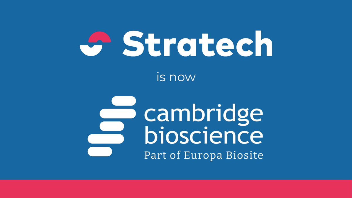 Stratech_UK's tweet photo. In case you missed it, Stratech has been acquired by @CambridgeBiosci and as of 1st July, we are now fully integrated!

While our name has changed, the products, service, and support you know and trust remain the same, so follow us over there!

Read more 👉https://t.co/hBhtR5nIYO https://t.co/F1rev7SARz