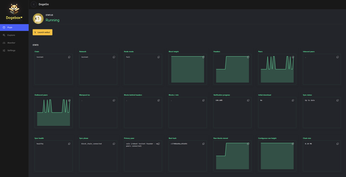 inevitable360's tweet photo. Really glad to see #DogeGo Much Faster Full Dogecoin Node, fully working on #DogeBox also 😅 https://t.co/UwwxbtFJhR