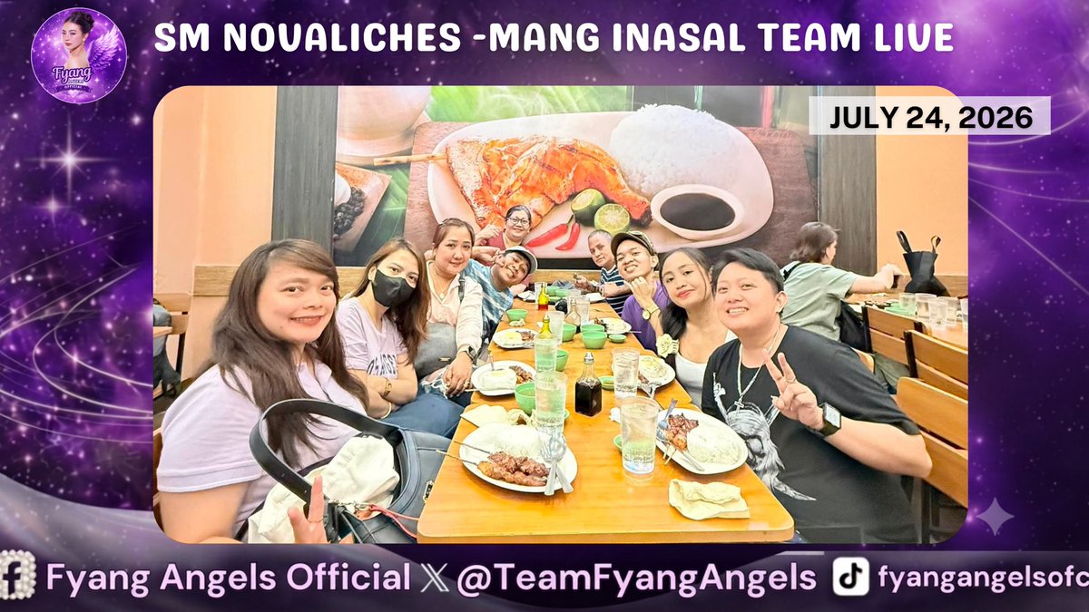 TeamFyangAngels's tweet photo. After the "Will You Fake Marry Me?"mall show at SM Novaliches, our head admin treated the Team Live to Mang Inasal as a heartfelt token of appreciation for their support and attendance.
#SofiaSmith | Fyang Smith https://t.co/36xyjf4DEb
