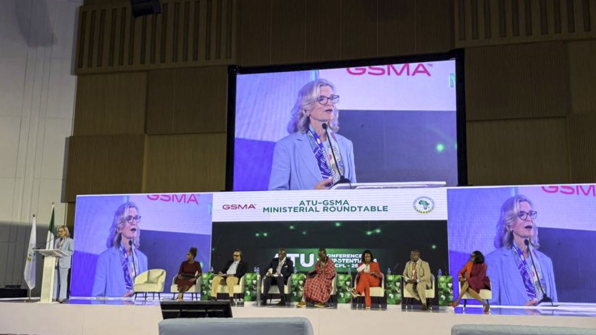 ITUSecGen's tweet photo. In Abuja at @atu_uat/@GSMA Ministerial Roundtable: we're here to recommit to speed up our progress towards universal meaningful connectivity in Africa and beyond. Through enabling policy frameworks, greater affordability &amp; empowering every African with digital skills. https://t.co/BjYHD43b7S