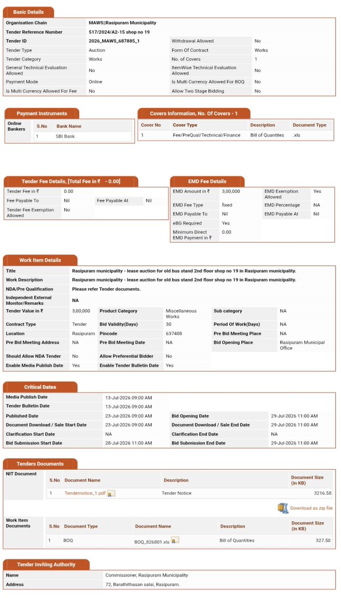 Im_kannanj's tweet photo. Only one day was provided for submitting bids for 25 tenders floated by the Rasipuram Municipality 

@Vignesh_twitz @subashprabhu https://t.co/WiLKMaaUz7