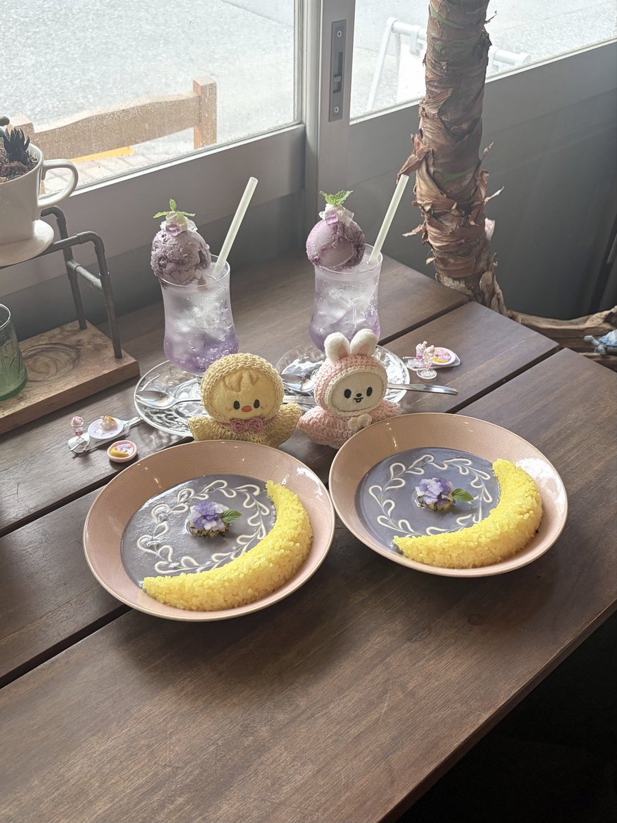 itart2u's tweet photo. ˚⏦ﾟ Vegan Cafe PQ’s ⋆. 𐙚 

リノペンのお友達と 🐥🐰♡
紫陽花のメニュー可愛かった💭

 #カフェ活  #카페 #stay https://t.co/edBWm7Lu1T