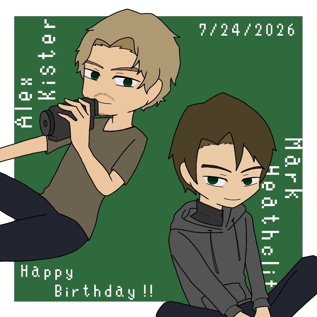 NeA_Echo's tweet photo. Happy birthday Alex Kister and Mark!! 🎉

I hope the Mandela Catalog movie will be screened in Japan too ...
#markheathcliff #alexkister
#mandelacataloguefanart https://t.co/cl1zCNv2zo