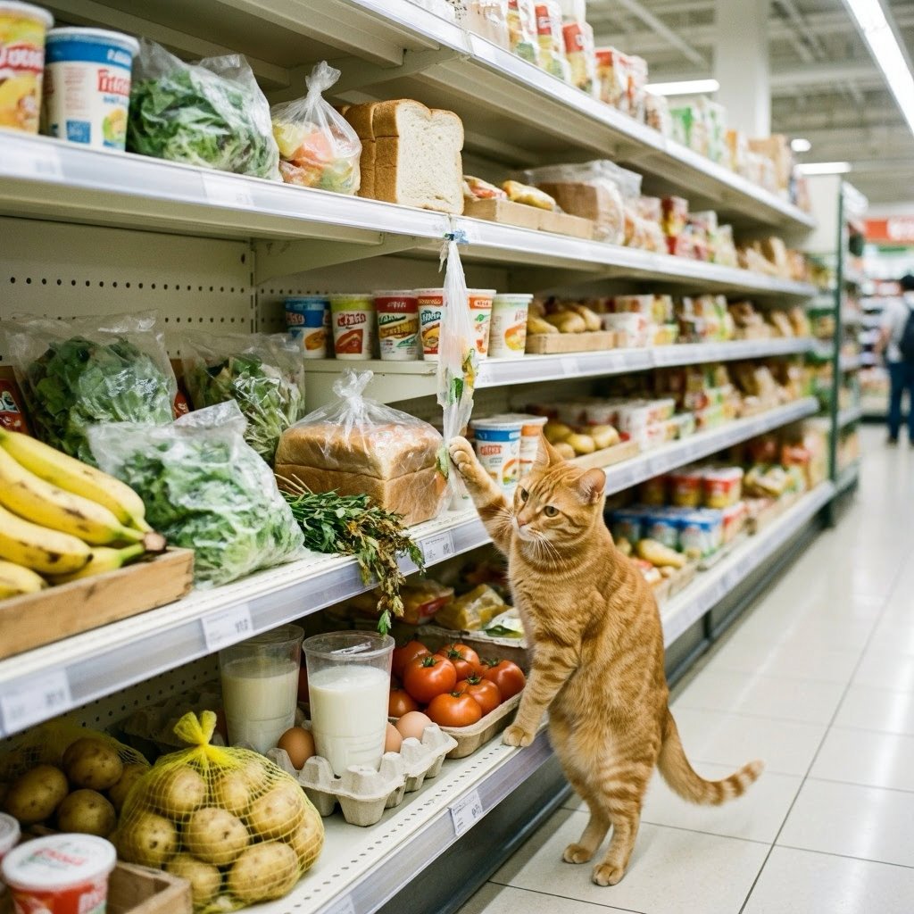 ScenarioKitty's tweet photo. A supermarket offers you free groceries for a year if you let it replace one aisle with a section selling only items customers admit they wasted last week; which aisle do you sacrifice, and why? https://t.co/d0wdrLWvja
