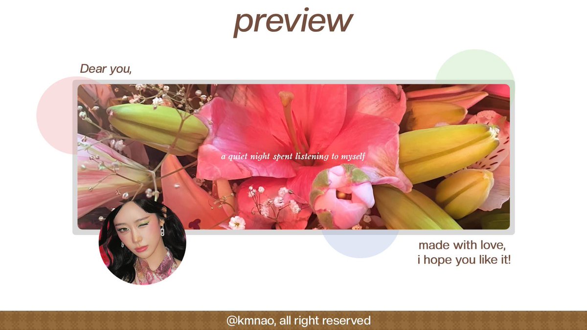 TheKithClub's tweet photo. help repost, thank you!

haloo! aku bawa layout ready stock scenery aespa, wonyoung, yeri, minji, hanni. harganya 5k; dapat 2 ava (jpg + png) dan 2 header (text + no text). bisa dm aku ke @kmnao buat jajan <3 

#bealanja https://t.co/5nxzuUJfRd