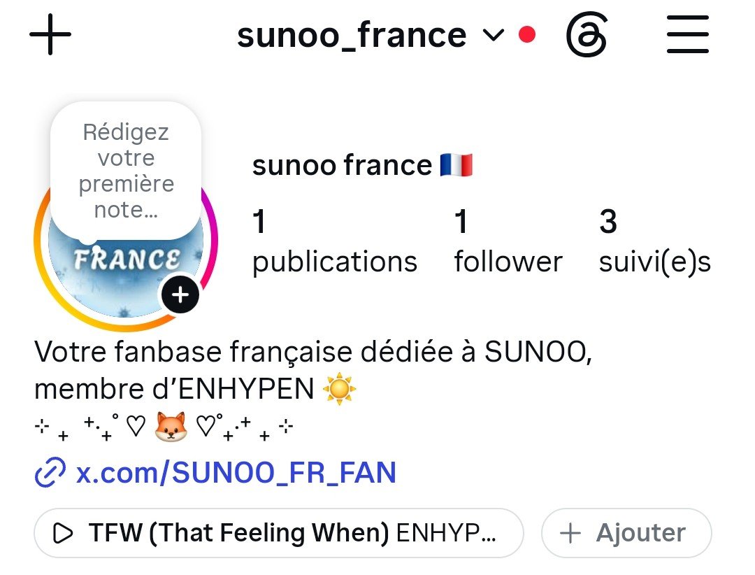 SUNOO_FR_FAN's tweet photo. ▪︎ INFO ▪︎

Votre fanbase débarque sur Instagram ♡♡

N’hesitez pas à nous suivre sur ce réseau également 🤗

https://t.co/tm5SbLO7Mc

#ENHYPEN #엔하이픈 https://t.co/2yy0Vu0QTb