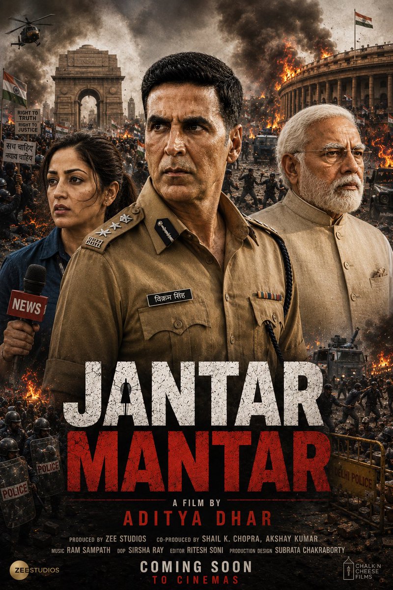 Joydas's tweet photo. Coming Soon: Aditya Dhar presents Jantar Mantar. When the Nation was saved from Anarchists, Deep State agents, Khalistanis, Pakistanis disguised as students https://t.co/QMnKfxh4pR