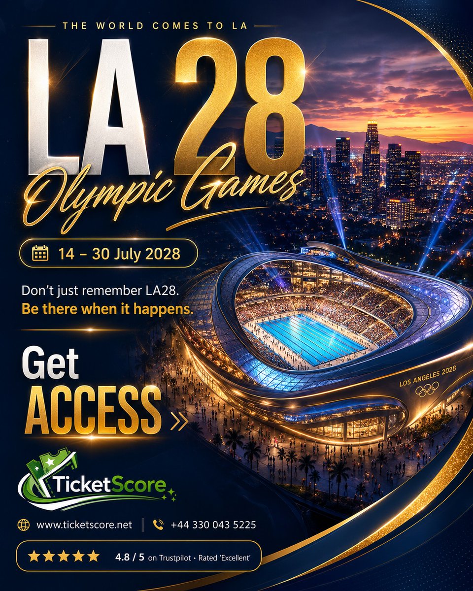 Ticketscoree's tweet photo. Los Angeles is calling. 
Don’t just watch history unfold. Be there when it happens.
Get access with TicketScore
Check out : https://t.co/v46y0TnFYt
Contact us : +44 330 043 5225

#LA28 #OlympicGames #LosAngeles2028 #SportsTickets #LiveSports #TicketScore #GetAccess #BeThereLive https://t.co/Z4dUiQb6ox