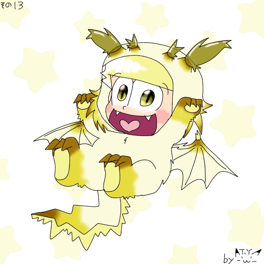 yamatake23's tweet photo. 反応の数だけ山野版派生な十四松を描く・リベンジ！
その１３・ちびっこドラゴン
その１４・RascalSix
その１５・桜ウサギ巫女 https://t.co/hxkQEBtOmZ