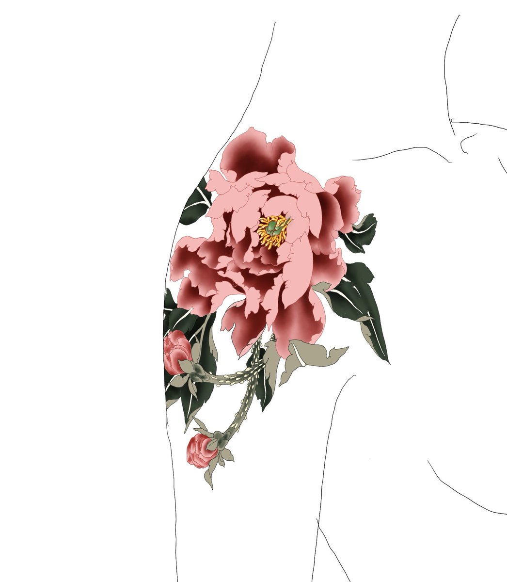 noyatattooz's tweet photo. 주인찾는 도안 - 모란꽃. 

모란을 그렸습니다. 작게도, 크게도 작업하실 수 있습니다. 위치 예시는 예시일 뿐, 적용 가능한 어디에든 작업하실 수 있습니다. https://t.co/KBC9238OGj
