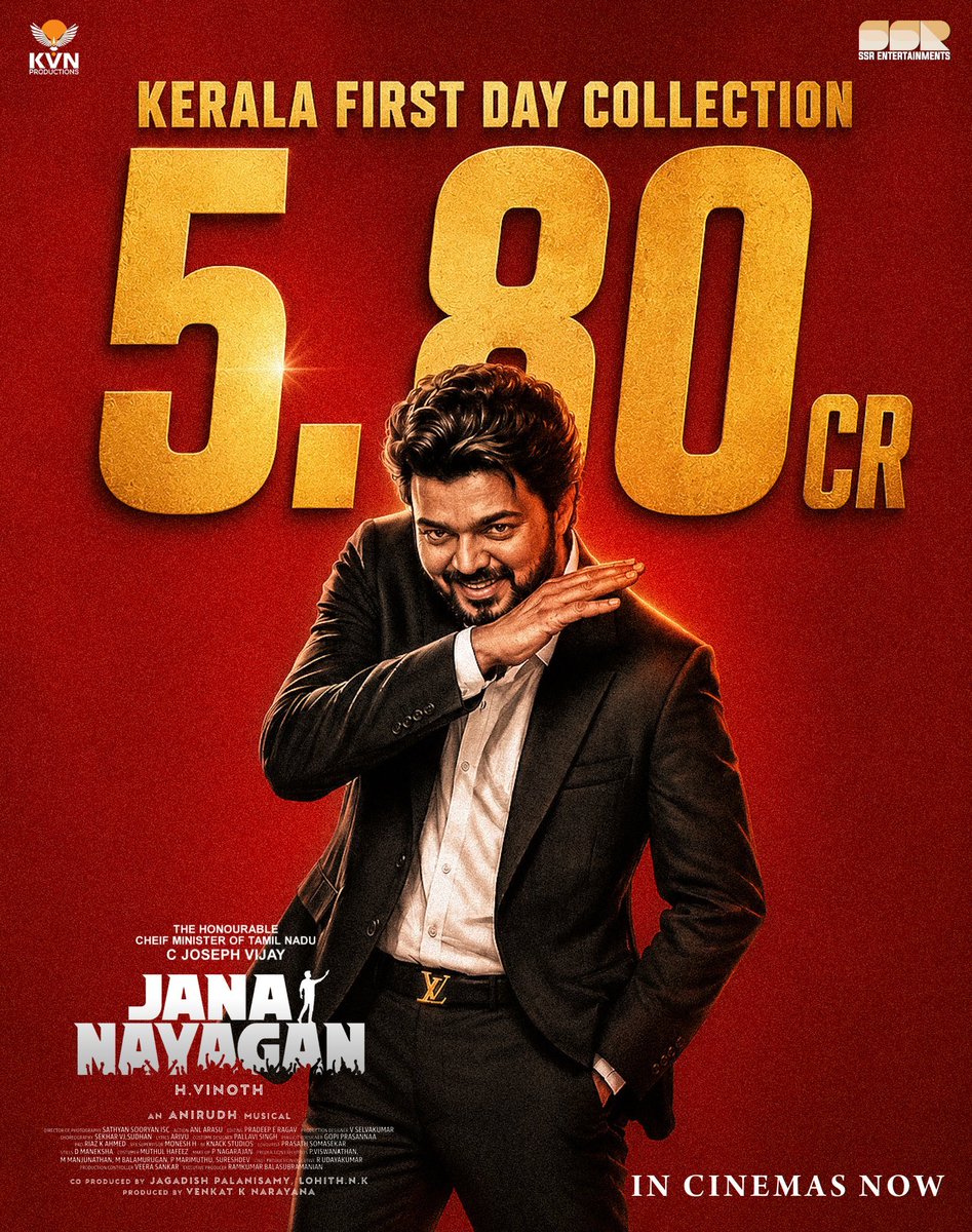 KarthikSwaG09's tweet photo. @ssr_ents Best opening in kerala after full movie leaked ; One and Only KING OF KERALA Thalapathy Vijay Chief minister of TN 💯🔥

#JanaNayagan https://t.co/Qna2m7H6Yk