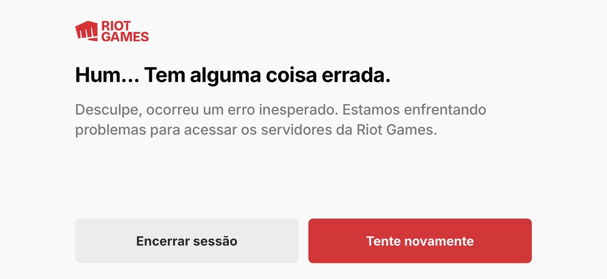 ManuZarii's tweet photo. @ArenaXWiccano Wicc, por aí também a Riot entregando server caído? 😔 https://t.co/PBNYwKbdmz