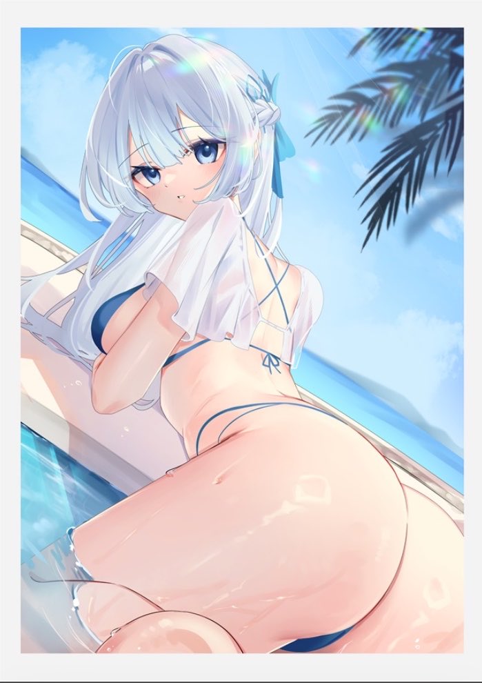 ebichiriSunday's tweet photo. 【お知らせ】C108新刊の予約告知とサンプルです！

アズレン水着100日チャレンジをまとめた1冊となっております🌴🏖

ご予約はツリーリンクからどうぞ〜 https://t.co/OOOhITE79Q