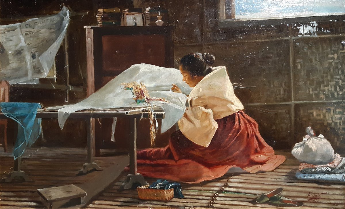 qui_quiqui40157's tweet photo. "Untitled (Woman Sewing)" by Isidro Ancheta, 1903. Philippines https://t.co/pbTo2KOGdx