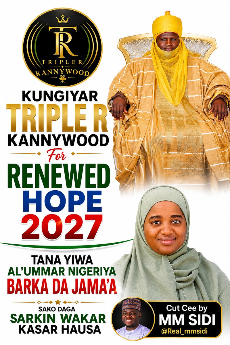 masudumar1's tweet photo. Sakon Goron Jama'a Daga Kungiyar Triple R Kannywood For Renewed Hope 2027 @kahuturarara @Ayshatulhumair9 @officialABAT @kashim https://t.co/UYAVQHqmfO