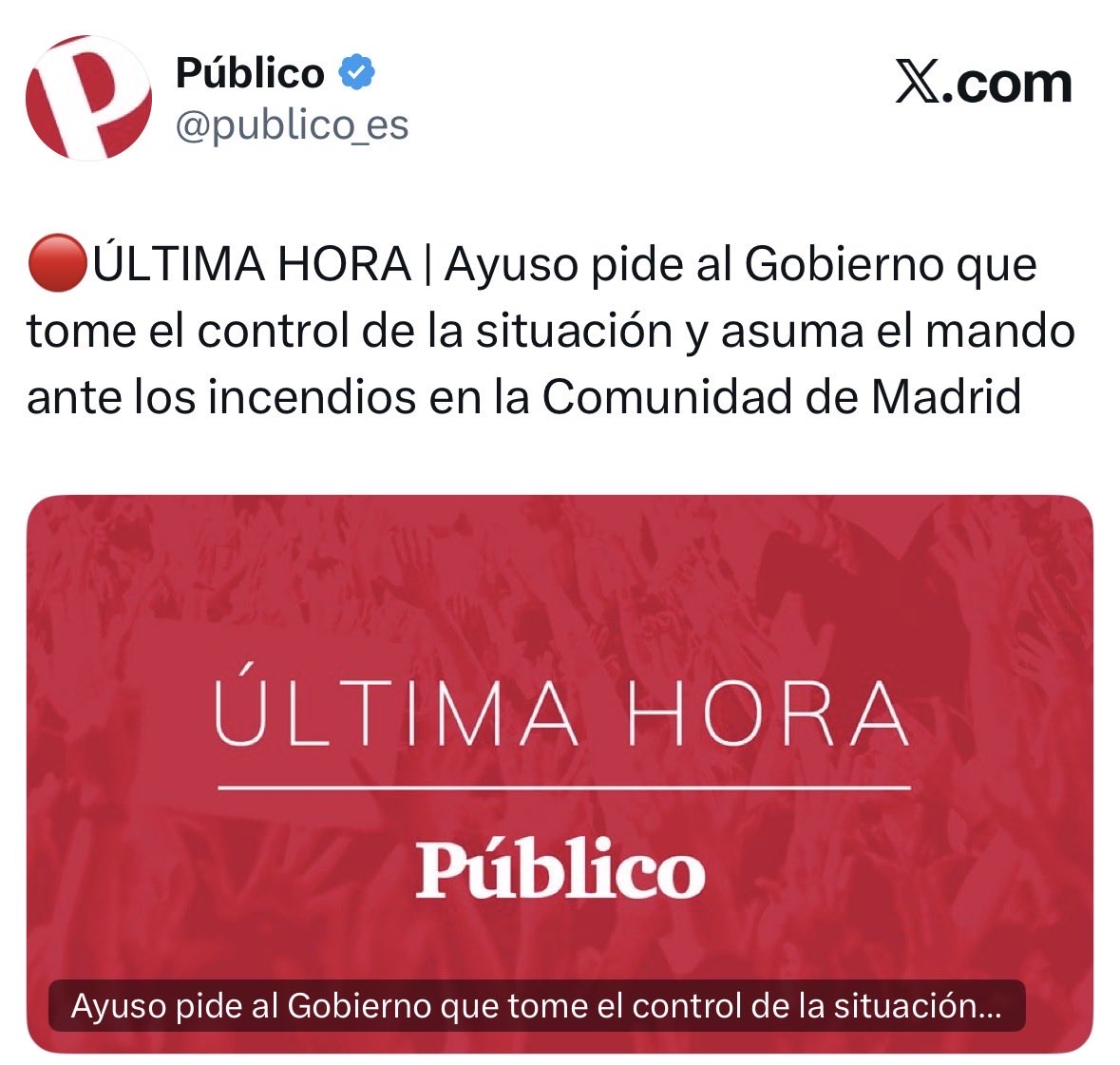 Apu_elrojo's tweet photo. ⭕️Primero dijo que la emergencia climática es cosa de comunismo.

⭕️Después delega la gestión de los incendios al Gobierno "comunista".

Isabel Díaz Ayuso. https://t.co/cfqAsVyxYH