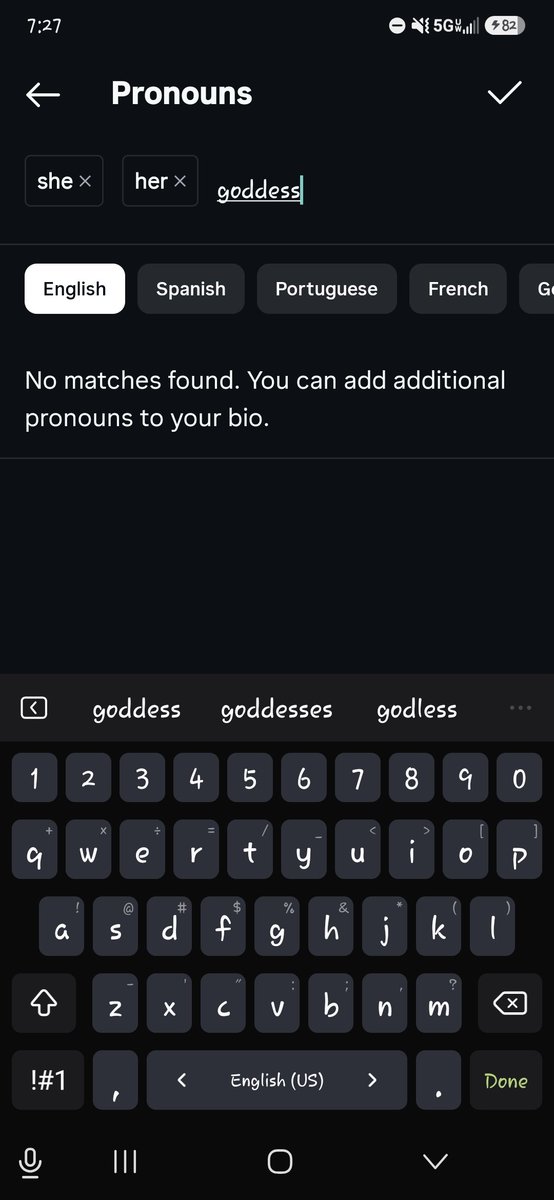 CasuallyCherie's tweet photo. How dare inst@gram to not allow my pronoun to be Goddess https://t.co/6LySBar6d7