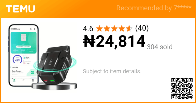 KOLADE1984's tweet photo. OBD2 Scanner Reader Wireless Auto Diagnostic Scan lOS&amp;Android Performance Wireless 5.4 Car Check Engine Car CodeReader, Error Code Live Data Reset Exclusive APP🎉 Coupon price[₦24,814]👉 item link: https://t.co/xBrlZwjNS4
⚠️The discount may vary,please refer to the page display. https://t.co/V9o6oklKfY