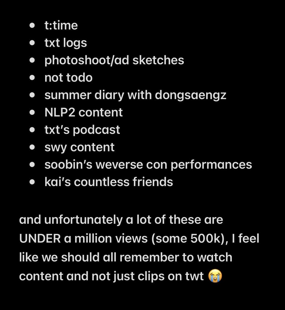 astrozzn's tweet photo. moas tend to ask for more content, but I feel like sometimes we don’t give enough love to all the content txt puts out for us currently

in the thread I made playlists for all of this content going back a few months!! please save and share them if you can!! https://t.co/weizIIFWB1