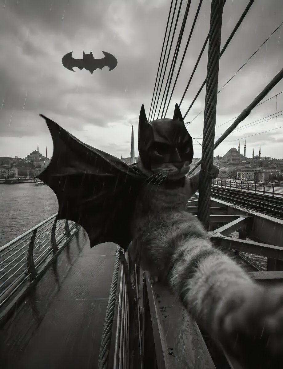 Paper_4k's tweet photo. Bat-Cat rises. https://t.co/r2NvqSn1VX