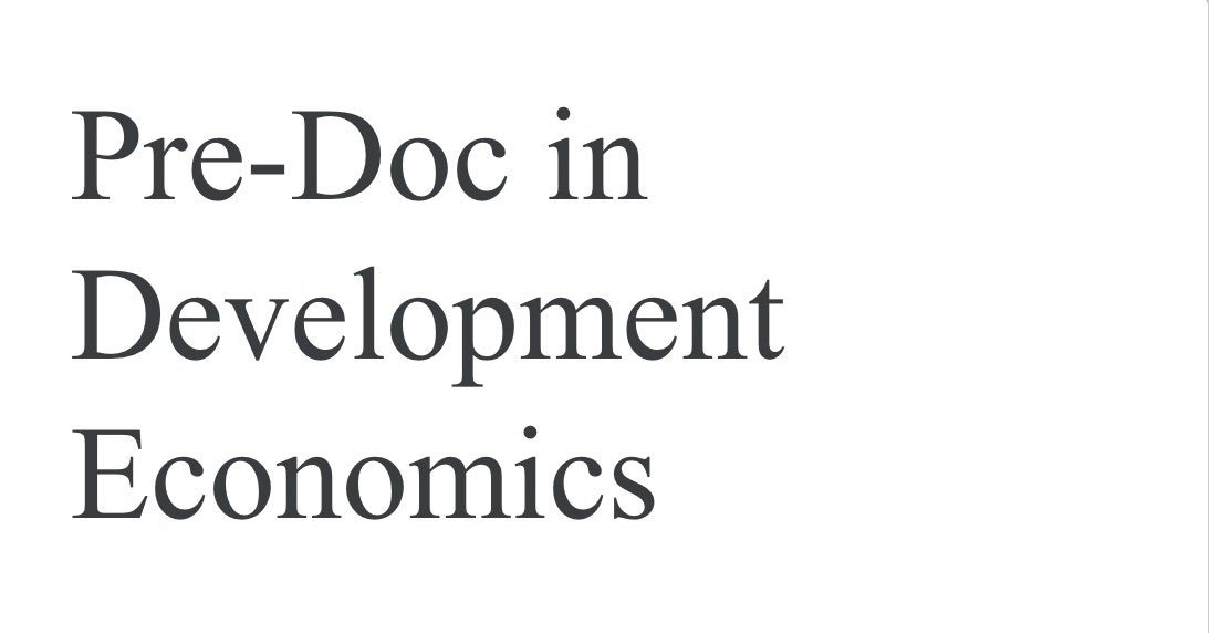thatoptometrist's tweet photo. 🚨 Pre-Doc in Development Economics — fully paid research role at Dartmouth's Development Data Lab 🇺🇸📊

Work w/ Prof. Paul Novosad on urban econ + Prof. Yedomiffi on K-12 education RCTs in West Africa 🌍

📅 Starts Sept 1, 2026 | 2-yr commitment | US work auth required
Apply: https://t.co/6r9rbV7hP3
#EconTwitter #PreDoc