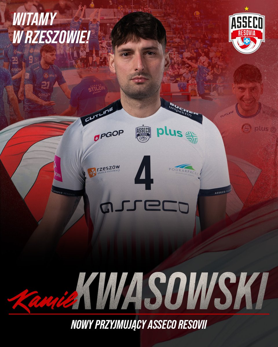 AssecoResovia's tweet photo. Kamil Kwasowski nowym zawodnikiem Asseco Resovii 🫡

Doświadczony przyjmujący, który od lat udowadnia swoją wartość na ligowych parkietach. Teraz przed nim nowy rozdział – w barwach naszej drużyny 🤍❤

Więcej o Kamilu przeczytacie na naszej stronie 👇
🔗 https://t.co/JfYP6MueEu https://t.co/kMOxt3XE3M