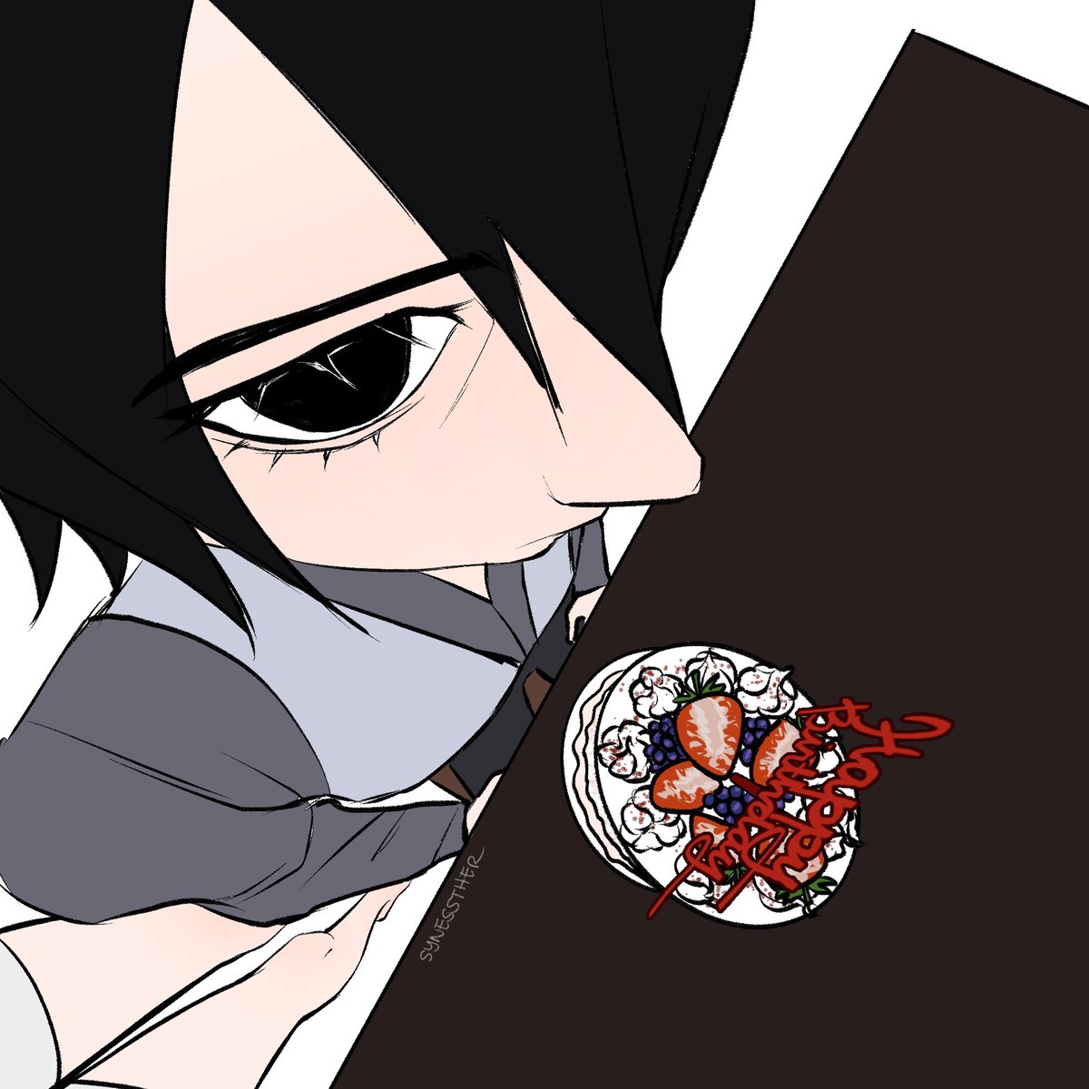 Synessther's tweet photo. Happy (belated) birthday, Sasuke! ᵃⁿᵈ ᴵ'ᵐ ˢᵒʳʳʸ https://t.co/qOLgjWg2PM
