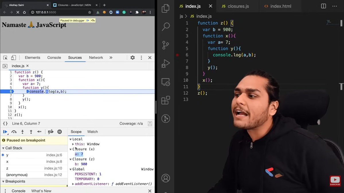 x_riverie's tweet photo. #LSPPDay51
Learned how a closure is created when an inner function remembers and can access variables from its outer lexical scope even after the outer function has finished executing. Also, the method of preservation.
#60DaysofLearning #LearningwithLeapfrog
@lftechnology https://t.co/8jp73uZZDw