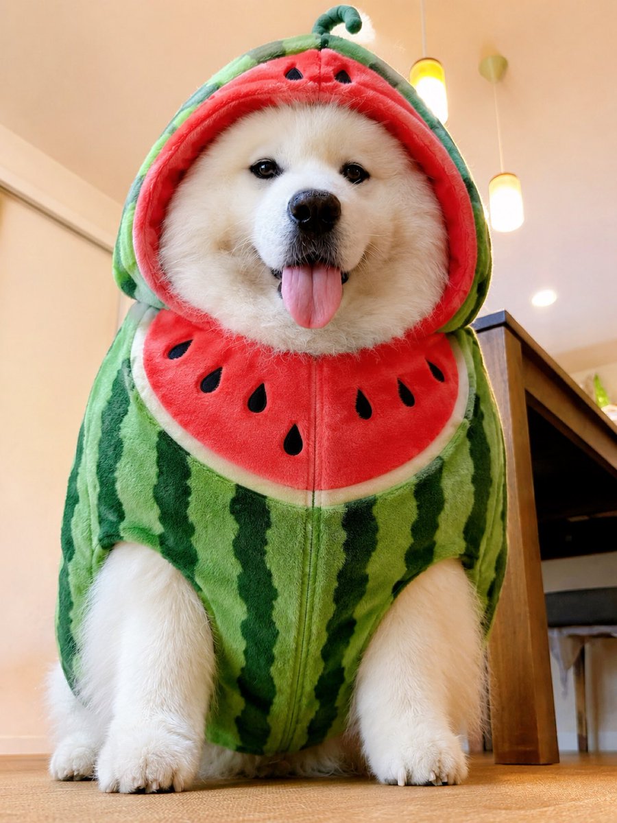 samoyedsunny's tweet photo. 夏を着こなしてます🍉 https://t.co/2WKnieq72I