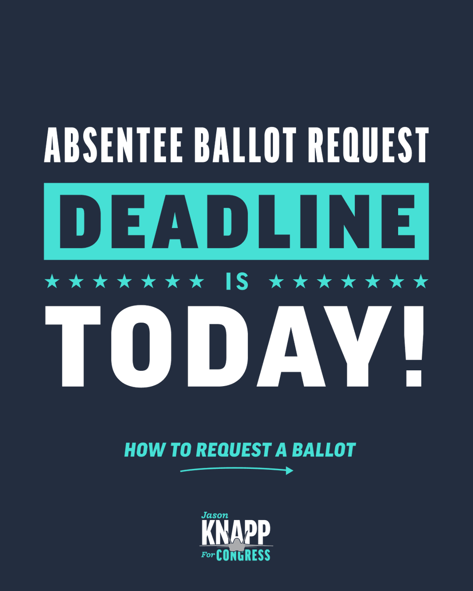 Knapp_4Congress's tweet photo. 🗳️ Today is the last day you can register or update your voting information and request an absentee ballot for the 2026 midterms in Virginia!  🗳️

#GOTV #Vote #midterm2026 #Virginia #grassroots https://t.co/11oCMzTQoY