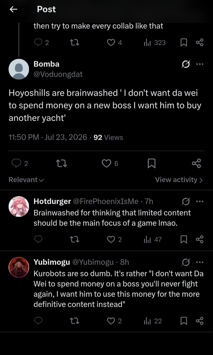 Voduongdat's tweet photo. @GenshinbigfanKR These dumbasses blocked me so their circle jerk can like their comments lmao https://t.co/rgV4rSSftv