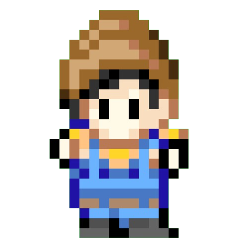 139_YsK's tweet photo. 誠に勝手ながら、DQ風のパップリカ98円と
農家様を作ってみました！

透過はたぶんできてると？？？

＃パプライブ
＃ドット絵 https://t.co/qFAWlOpbWK