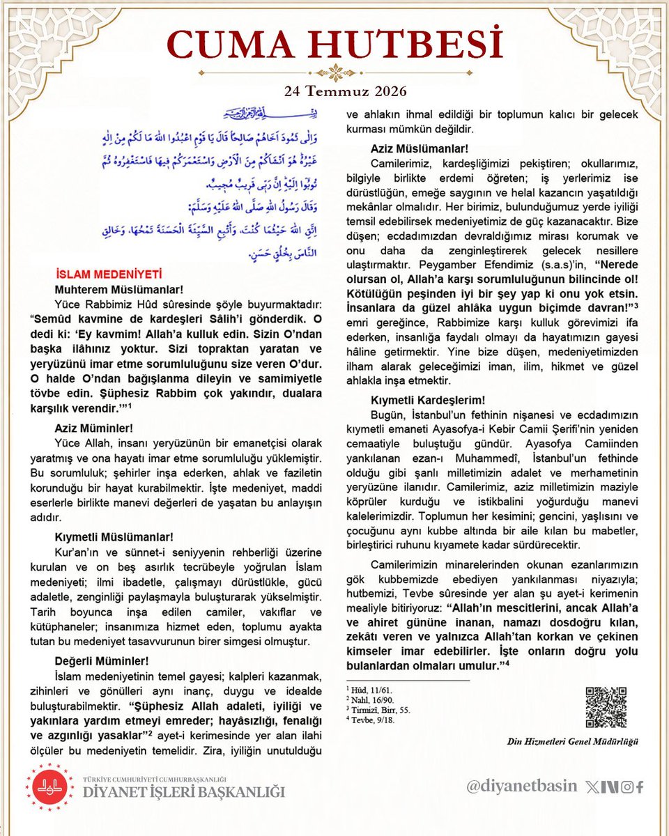 Mangan_55's tweet photo. Hayırlı Cumalar.

Allah’ın mescitlerini, ancak Allah’a ve ahiret 
gününe inanan, namazı dosdoğru kılan, zekâtı veren ve yalnızca Allah’tan korkan ve çekinenkimseler imar edebilirler. İşte onların doğru yolu bulanlardan olmaları umulur.
(Tevbe S. 18.Ayet)

#ayasofya #rte #reis 🇹🇷 https://t.co/C3BICUR8Lj