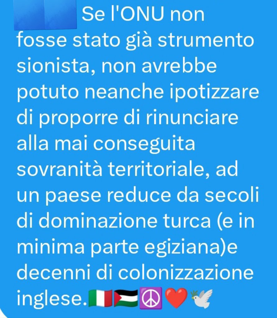 LauraFoschi6's tweet photo. #CRIMINE #OCCIDENTALE CONTRO I #PALESTINESI È SOSTENERE LA MASCHERA DI "#STATO" CON CUI SI EVITA DI RICONOSCERE CHE QUELLA #ISRAELIANA È UNA #COLONIA DI #INSEDIAMENTO ILLEGITTIMA.NESSUNA RISOLUZIONE ONU HA DIVISO LA PALESTINA.181/1947:UNA VERGOGNOSA PROPOSTA
🇮🇹🇵🇸🇱🇧🇸🇾🇮🇷🇨🇺🇦🇱☮️
👇🧵 https://t.co/19ymnG8kNV